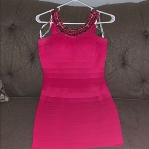 Hot pink bodycon dress